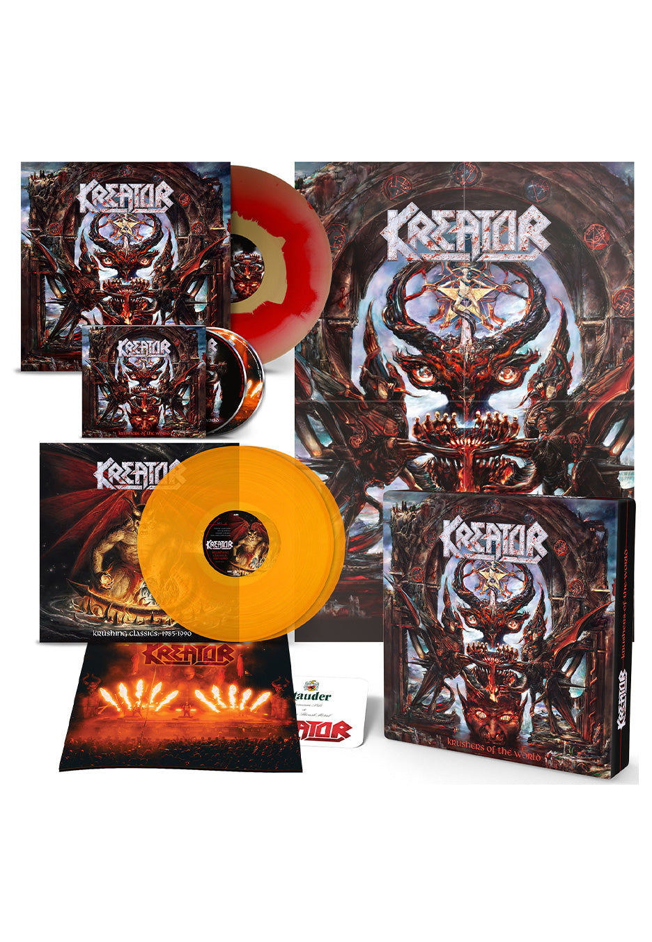 Kreator - Krushers Of The World Ltd. Gold/Red Ink Spot & Transp. Orange - Colored 2 Vinyl Boxset | Neutral-Image