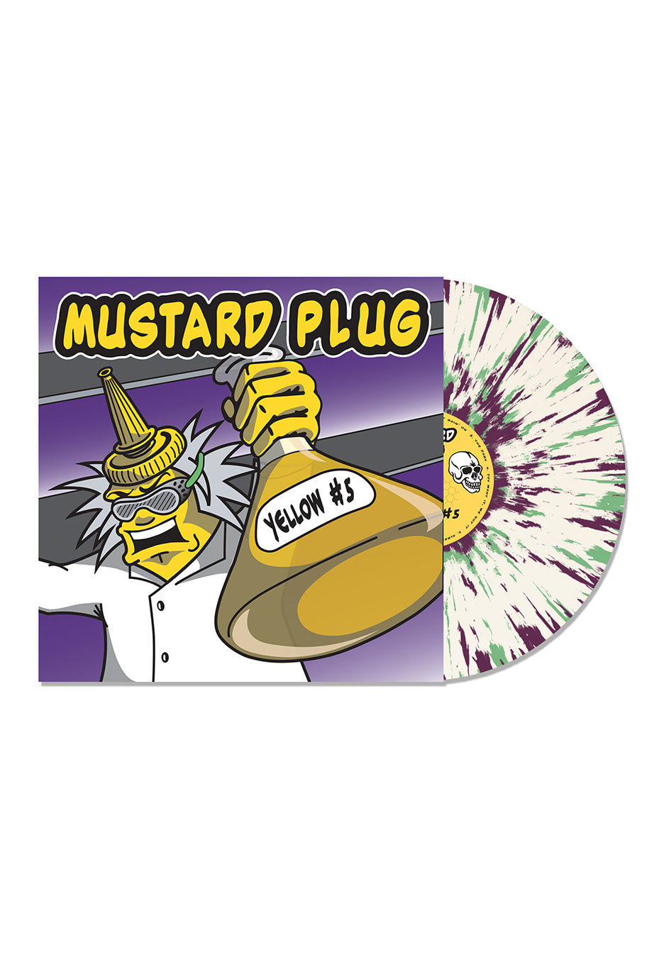 Mustard Plug - Yellow #5 White w/ Purple & Green - Splattered Vinyl | Neutral-Image