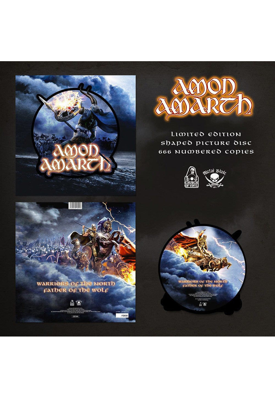 Amon Amarth - Warriors Of The North Shape - Colored Mini Vinyl | Neutral-Image