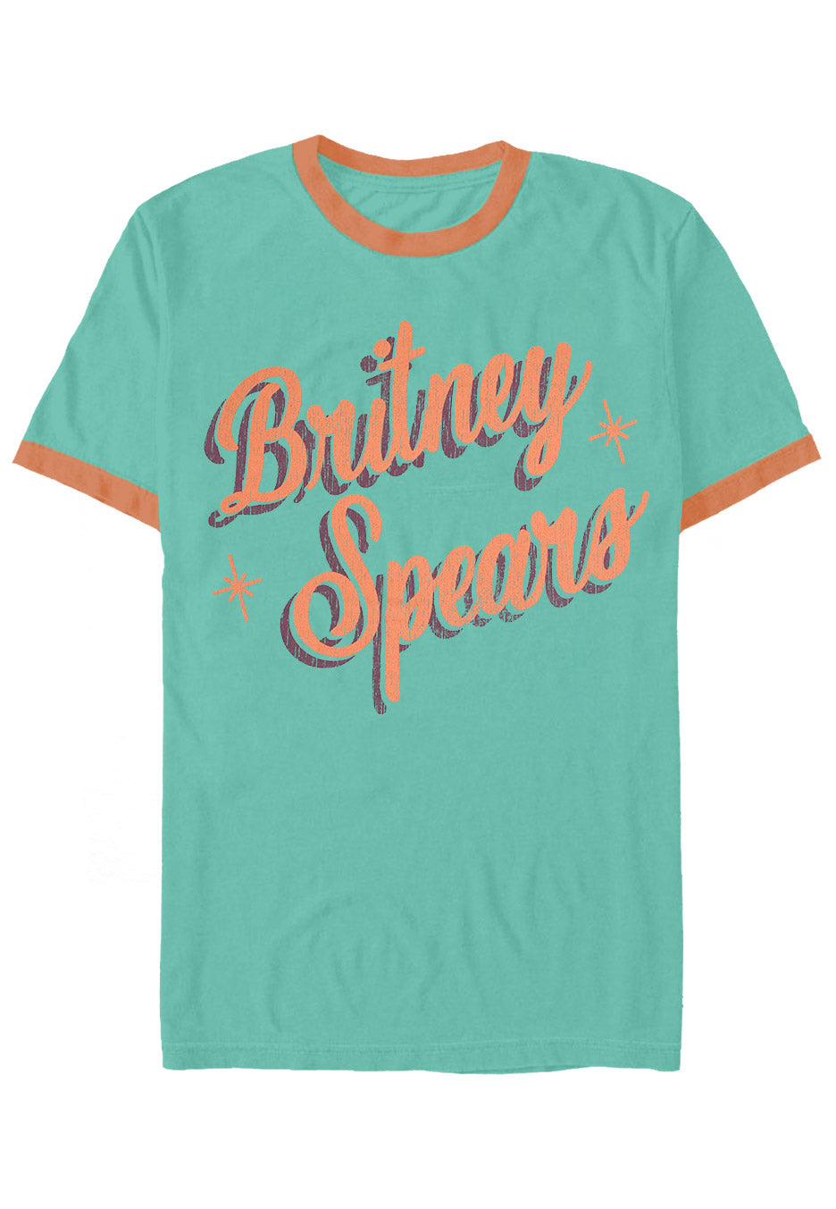 Britney Spears - Retro Text Ringer - T-Shirt | Neutral-Image
