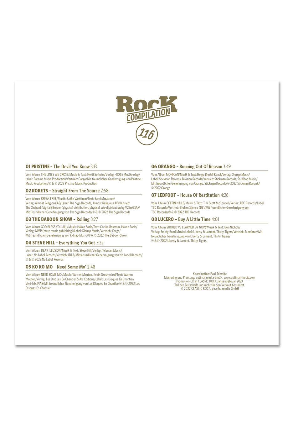 Classic Rock Nr. 116 - CCR: Als sie die Welt beherrschten. Ausgabe 01/02/23 (Jan/Feb 2023) inkl. CD - Magazine | Neutral-Image