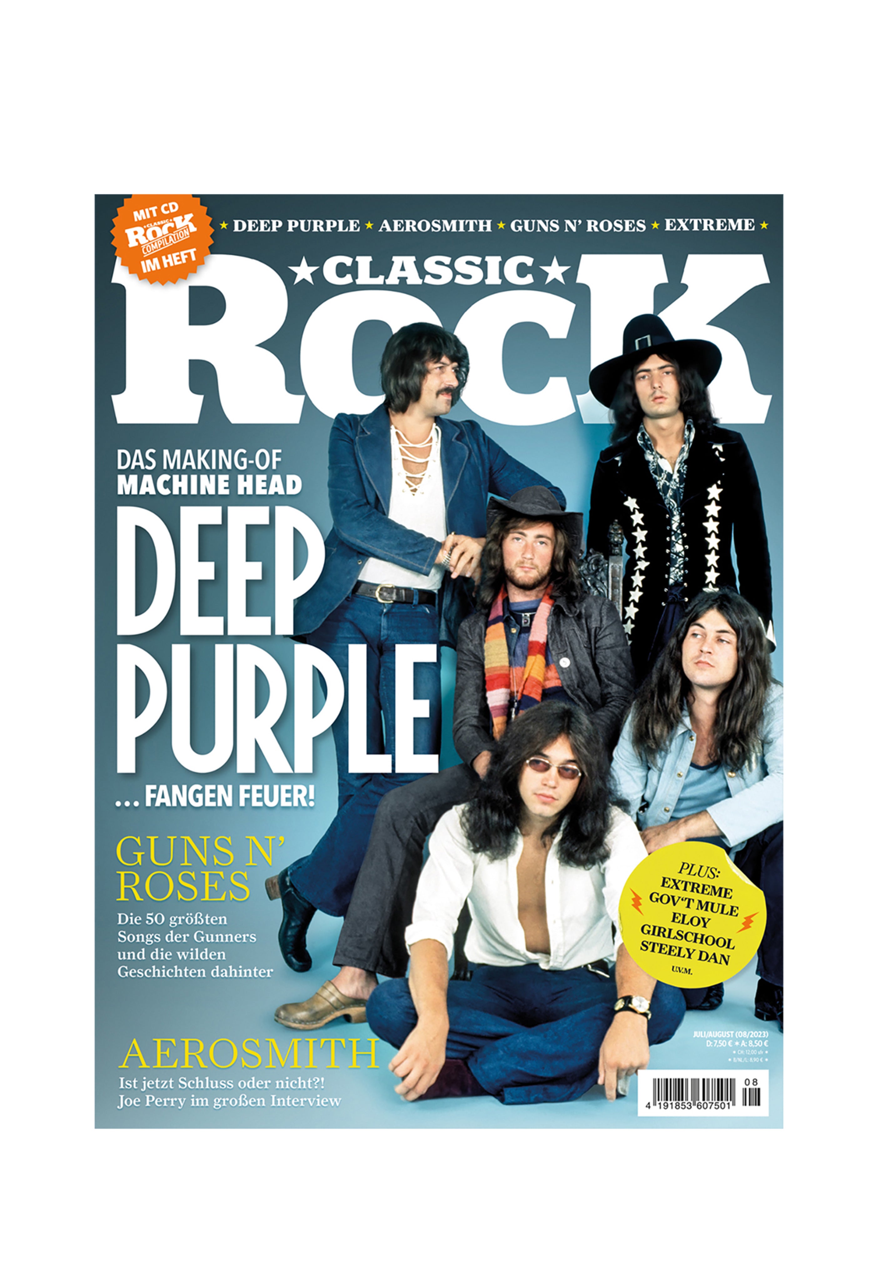 Classic Rock Nr. 121 - Deep Purple - Machine Head! Ausgabe 07/08/23 (Juli/August 2023) inkl. CD - Magazine | Neutral-Image