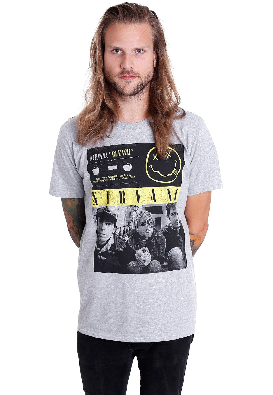 Nirvana - Bleach Tape Photo Grey - T-Shirt | Men-Image