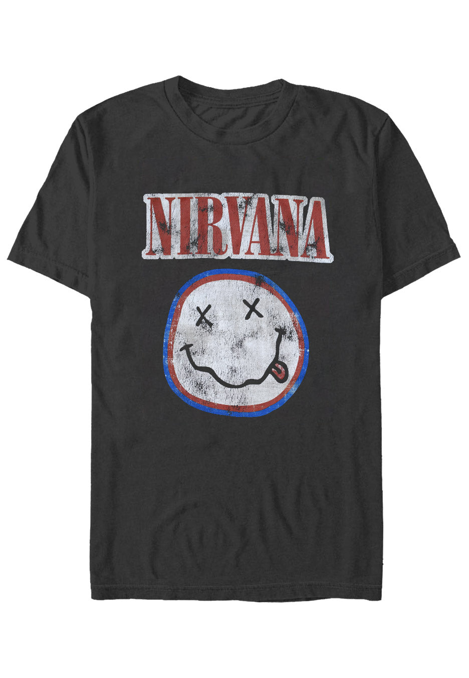 Nirvana - Colours Happy Face Charcoal - T-Shirt | Neutral-Image