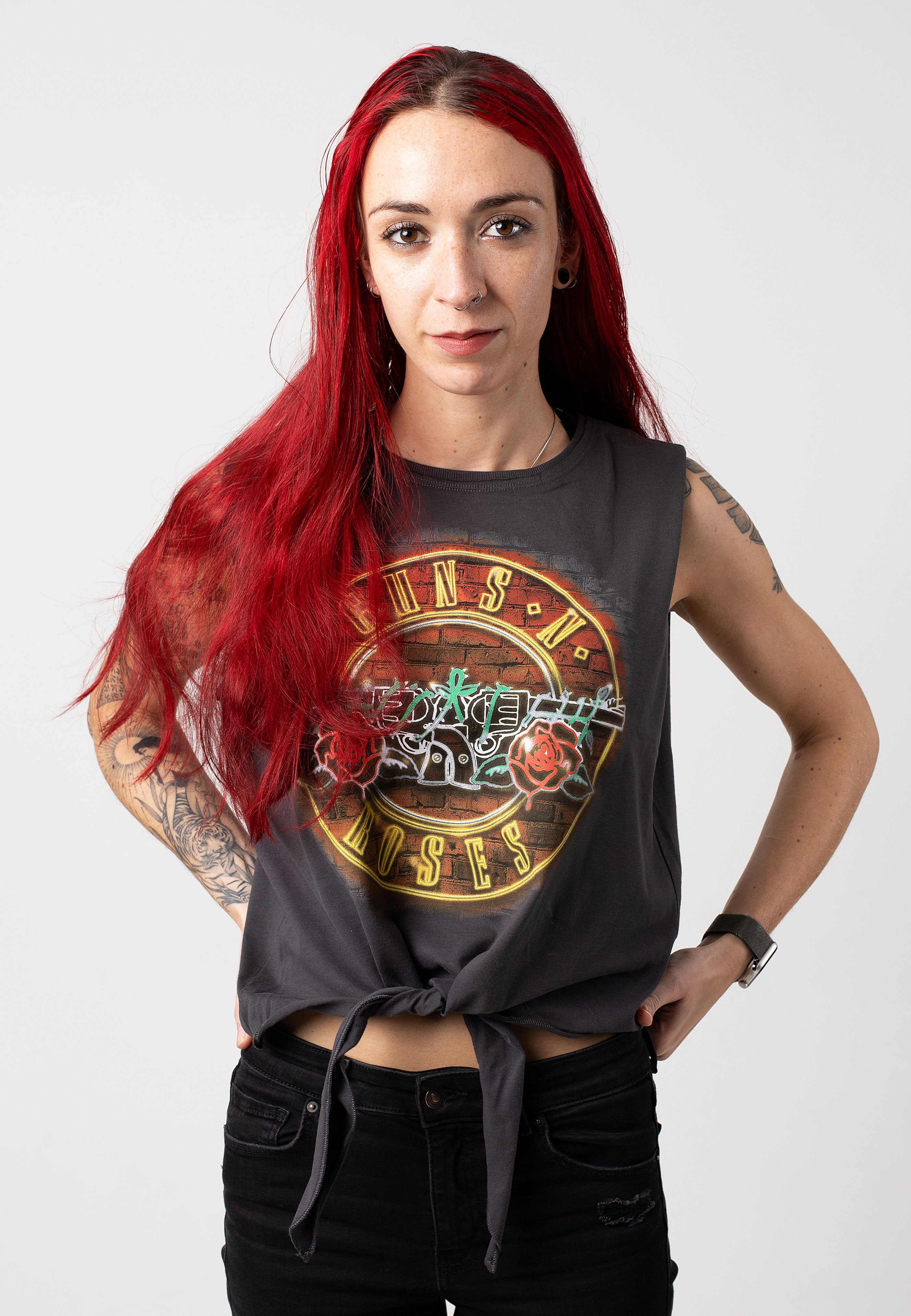 Guns N' Roses - Neon Sign Knot Charcoal - Tank | Women-Image