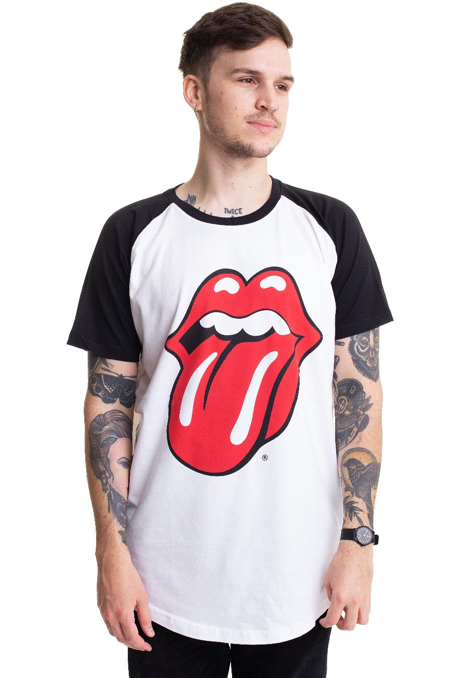 The Rolling Stones - Classic Tongue Black/ White - T-Shirt | Men-Image