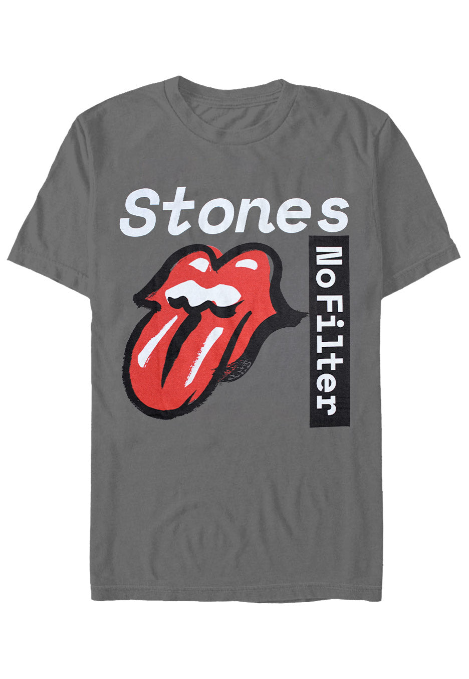 The Rolling Stones - No Filter Text Charcoal Grey - T-Shirt | Neutral-Image